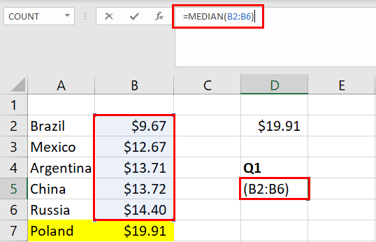 数据集下半部分的 Q1