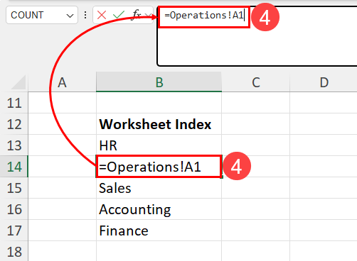 Referencing to worksheets in Excel