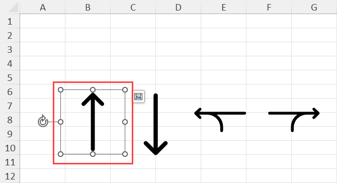 Excel 中的箭头