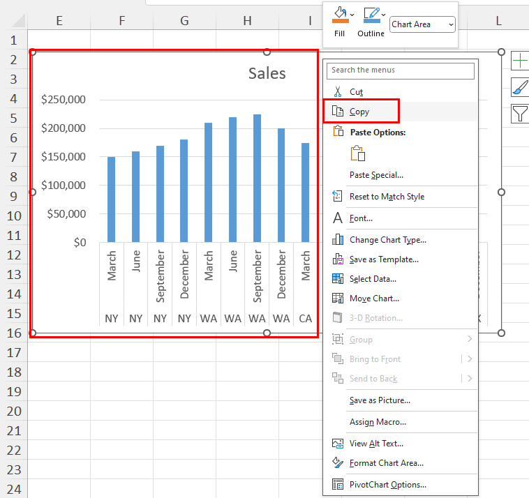 Copy Excel chart