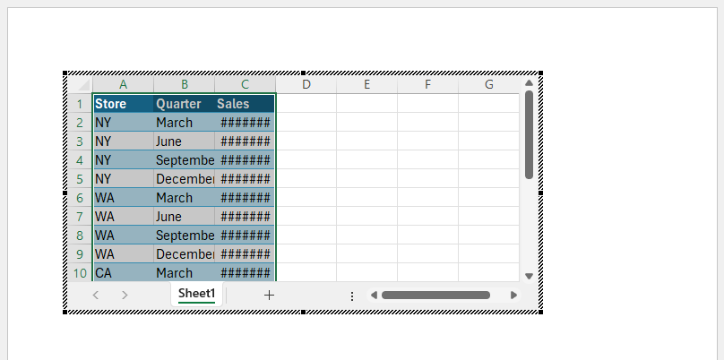 Embedded worksheet using VBA