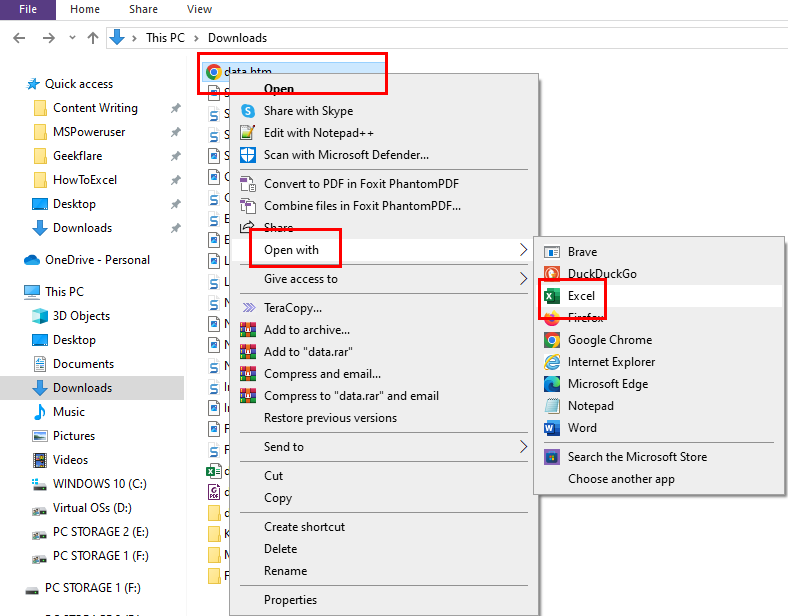 Open file with Excel