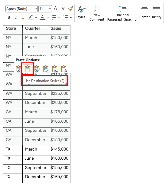 Use Destination Styles