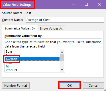 Value field settings