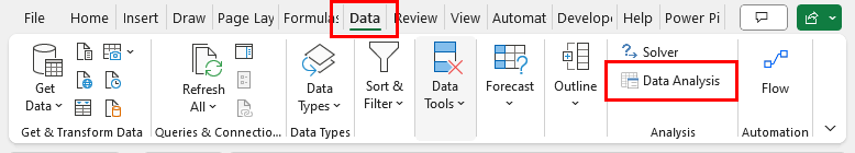 data analysis toolpak