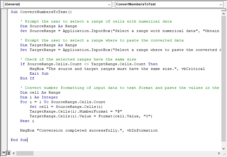 Excel VBA 转换为文本