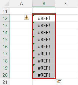 选定所有 #REF! 错误