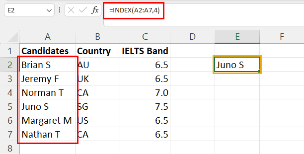 如何使用INDEX MATCH在Excel中执行高级查找