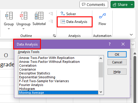 Data analysis toolpak