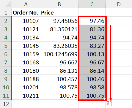 Excel 使用 ROUNDUP 函数进行四舍五入