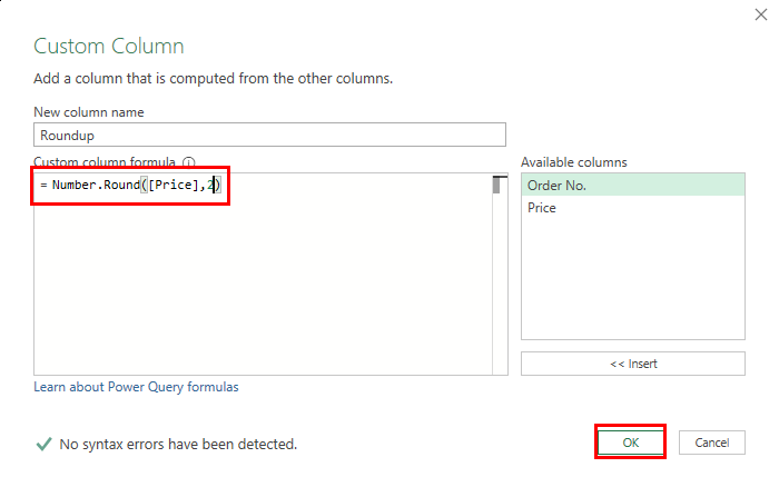 Power Query 四舍五入到小数点后两位