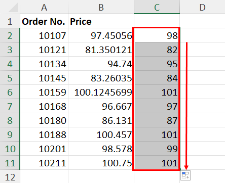 使用 ROUNDUP 函数在 Excel 中向上舍入