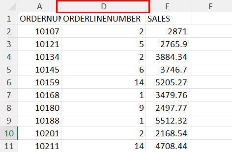 双击取消隐藏 Excel 中的列