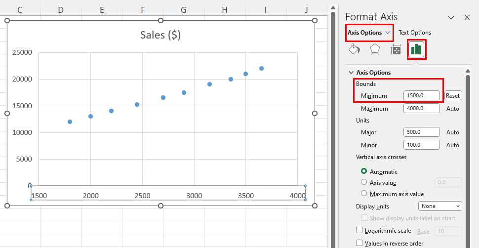 Editing Bounds for X axis