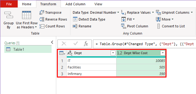 Power Query 中的分组分析