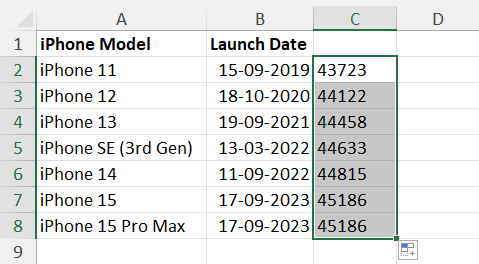 Pasted numbers as text