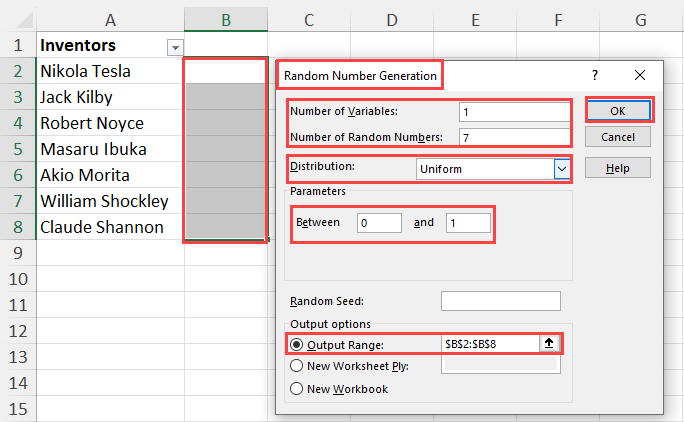 Random Number Generation tool