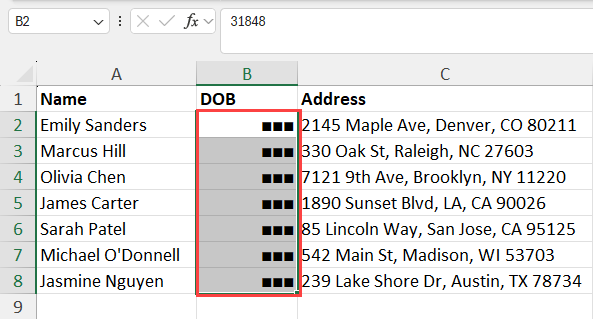Redacted data using redact box