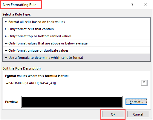 Use a formula to determine which cells to format