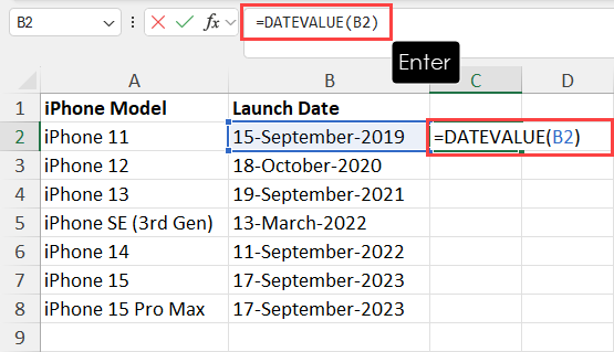 Using DATEVALUE
