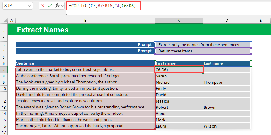 COPILOT formula in C7