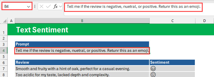 COPILOT prompt in B4