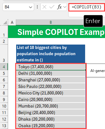 Execute copilot formula simple