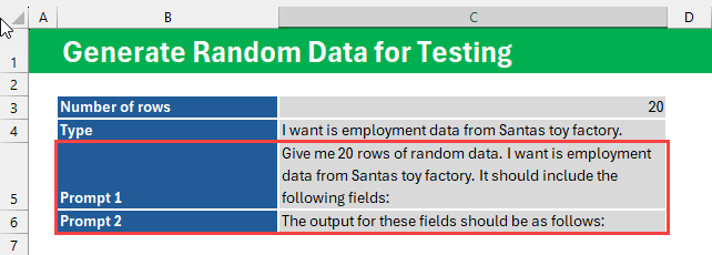 Prompts for random data